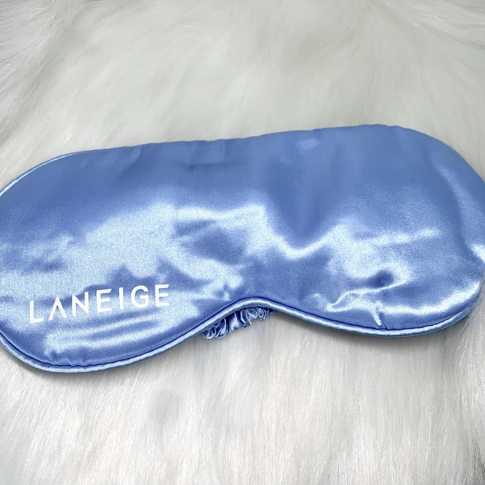 Laneige☁️ Blue Weighted Satin Logo Sleep Eye Mask NEW